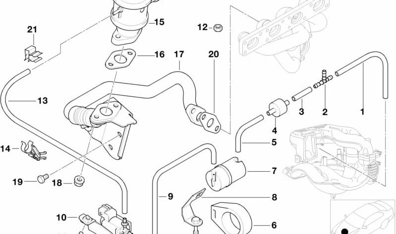 Electroválvula para BMW Serie 3 E36 (OEM 11721433458). Original BMW