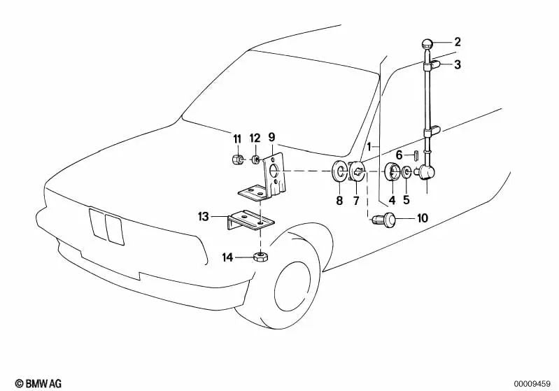 Refuerzo derecho para BMW Serie 7 E38 (OEM 72608131784). Original BMW.