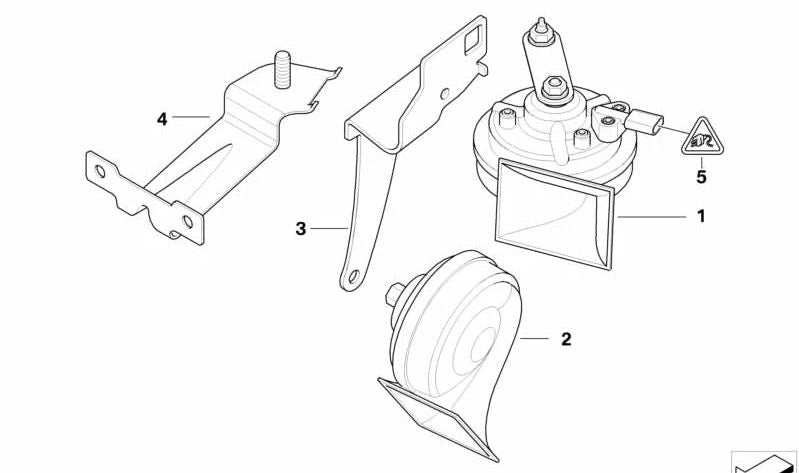 Fanfare-Unterstützung für BMW 5er E60, E61, 6er E63, E64 (OEM 61336936335). Original BMW