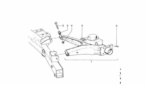 Brazo de suspensión trasero derecho OEM 33321114114 para BMW E23, E24, E28, E30, E31, E32, E34. Original BMW.