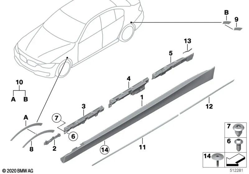 Listón de sujeción derecho para BMW Serie 3 F30, F31, F35, F80 (OEM 51777256916). Original BMW