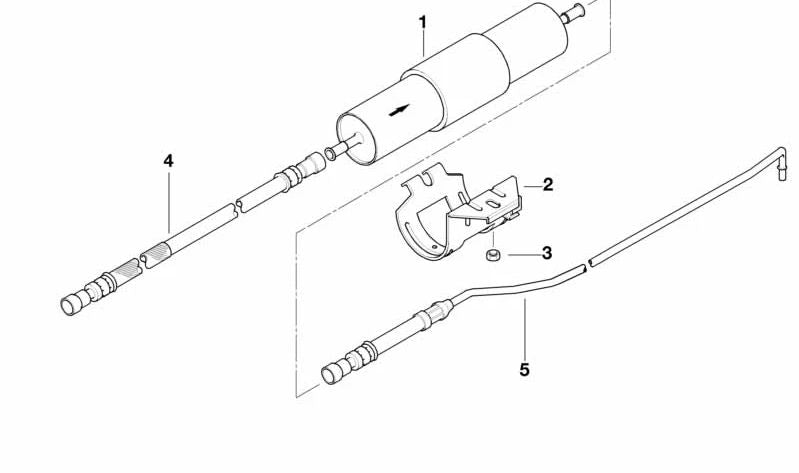 Tubo de Suministro de Combustible Delantero para BMW E36 (OEM 13311404834). Original BMW