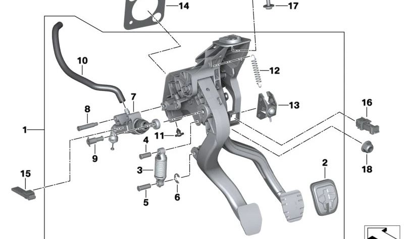 Complete pedal assembly for BMW Z4 G29 (OEM 35006883412). Genuine BMW.