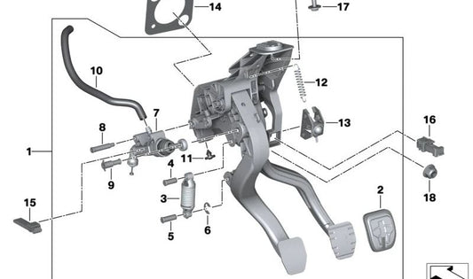 Conjunto de pedal completo para BMW Z4 G29 (OEM 35006883412). Original BMW.