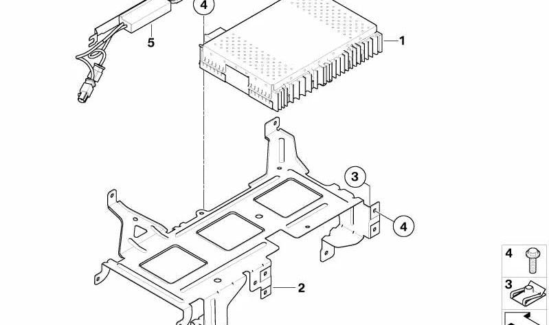 Soporte DAB-Tuner para BMW Serie 1 E81, E82, E87, E88, Serie 3 E90, E91, E92, E93, X1 E84 (OEM 65159133803). Original BMW