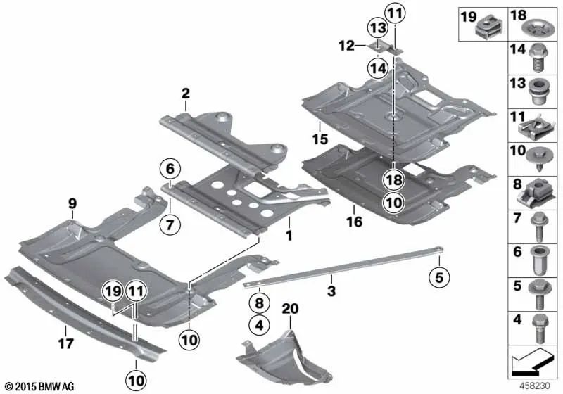 Fijación para varios modelos/series de BMW Serie 5 F07, F10, F11, Serie 6 F06, F12, F13, Serie 7 F01, F02 (OEM 51757980139). Original BMW