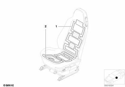 Elemento calefactor del respaldo para BMW (OEM 64112495573). Original BMW.