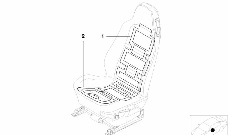 BMW -Sitzheizelement (OEM 64112495572). Original BMW