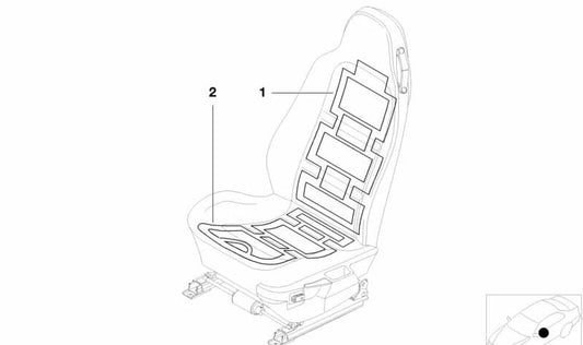 Elemento calefactor del asiento para BMW (OEM 64112495572). Original BMW