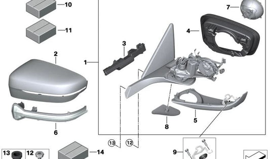 Tapa embellecedora de carbono izquierda OEM 51167497061 para BMW G14, G15, G16. Original BMW.