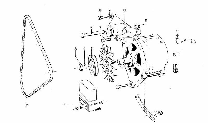 Correa de alternador OEM 12311268689 para BMW (Modelos compatibles: E30, E36, E34, E32, E28, E24). Original BMW.