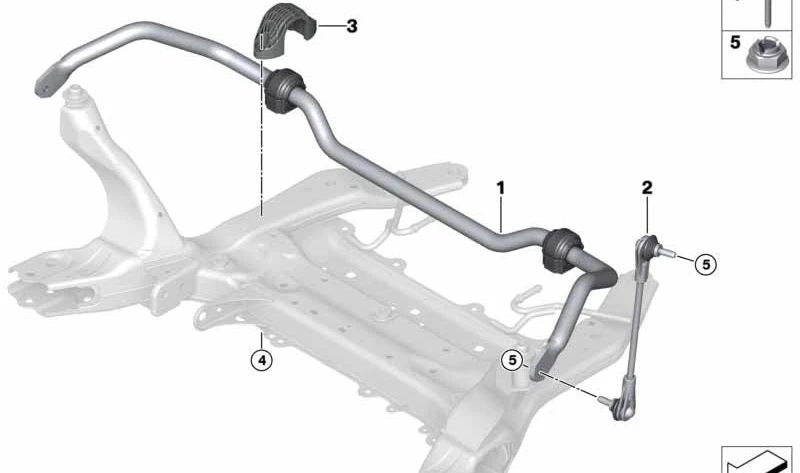 Puntal oscilante delantero para BMW F70, U06, U11, U12, U10, U25 (OEM 31305A7EF69). Original BMW