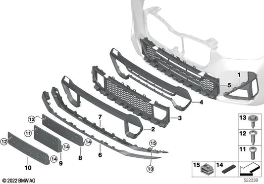 Kennzeichenhalter vorn für BMW U11 (OEM 51119881927). Original BMW