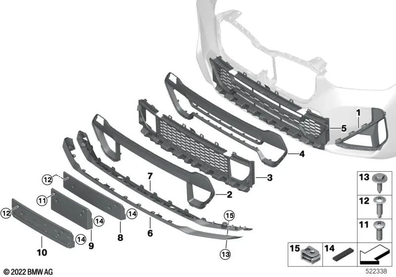 Soporte de matrícula delantero para BMW X1 U11 (OEM 51119881929). Original BMW