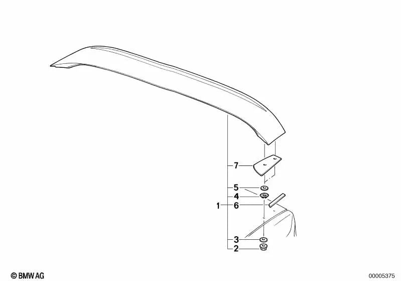 Right foil for BMW Series 5 E34 (OEM 51712231668). Genuine BMW