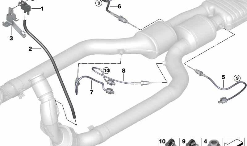 Tubo moldeado para BMW Serie 5 F90, Serie 8 F91, F92, F93 (OEM 13628092624). Original BMW