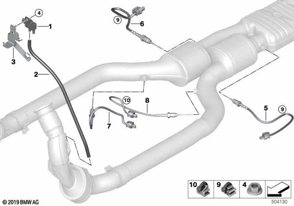 Sensor de Temperatura de Gases de Escape para BMW F90, F93 (OEM 11788744022). Original BMW.