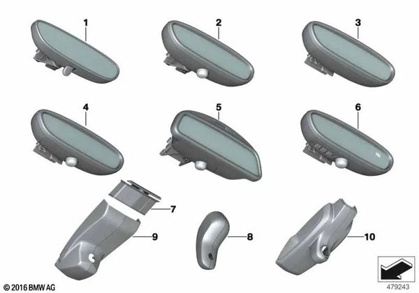 Espejo Interior EC para BMW F45, F46, F46N (OEM 51169291000). Original BMW