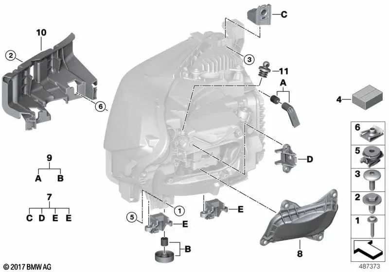 Soporte derecho para BMW F22, F23, F87 (OEM 63117394014). Original BMW