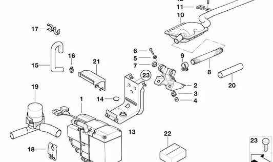 Tubo de aire para BMW Serie 5 E39, Serie 7 E38 (OEM 64128361891). Original BMW.