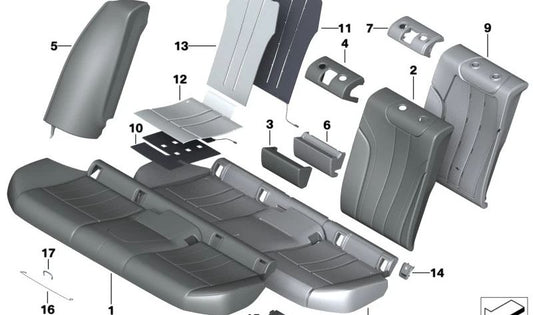 Panel lateral derecho en Alcantara OEM 52208070974 para BMW Serie 5 (G30). Original BMW.