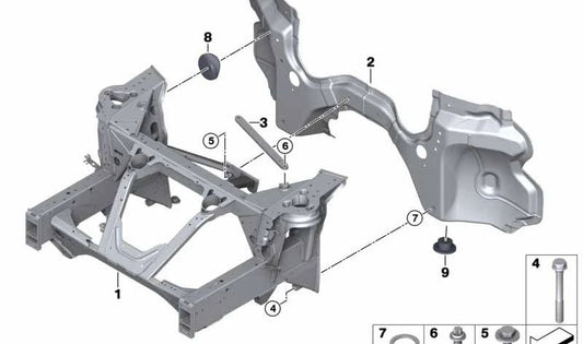 Sellado Puente Trasero Superior para BMW I12, I12N, I15 (OEM 39106860634). Original BMW