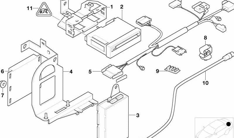 Soporte para Navicomputadora para BMW E39 (OEM 65908368215). Original BMW