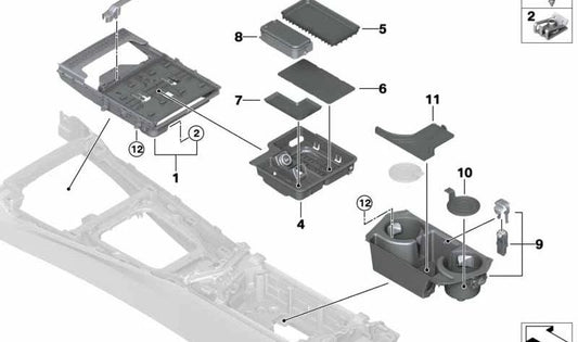 Marco del Compartimento de Almacenamiento para BMW Z4 G29 (OEM 51166809003). Original BMW