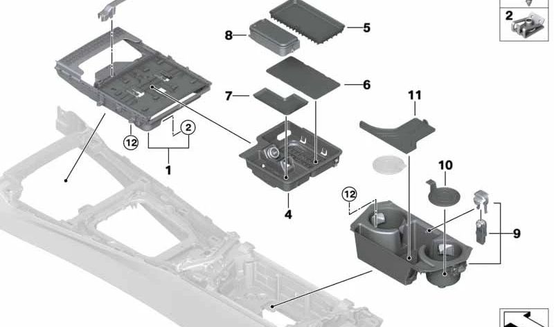 OM 51166809008 Bandeja de revestimento Patipta para BMW G29 Z4. BMW original.