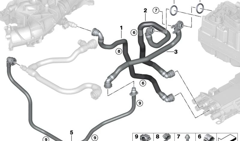 Progress OEM Pipe de réfrigérant 17128654869 pour BMW G20, G21. BMW d'origine.