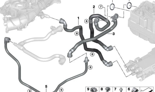 Progress OEM Pipe de réfrigérant 17128654869 pour BMW G20, G21. BMW d'origine.