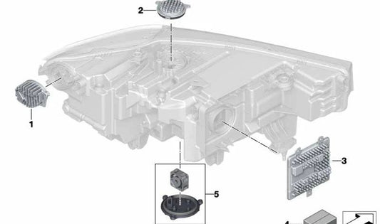 Módulo LED Luz intermitente/ esquerda para BMW X7 G07, G07N (OEM 63119466175). BMW original