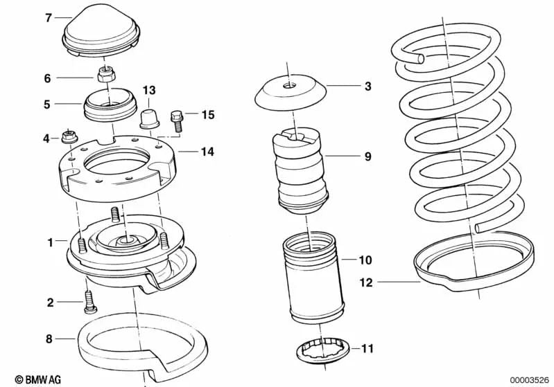 Cojinete de Apoyo para BMW E32 (OEM 31331139438). Original BMW