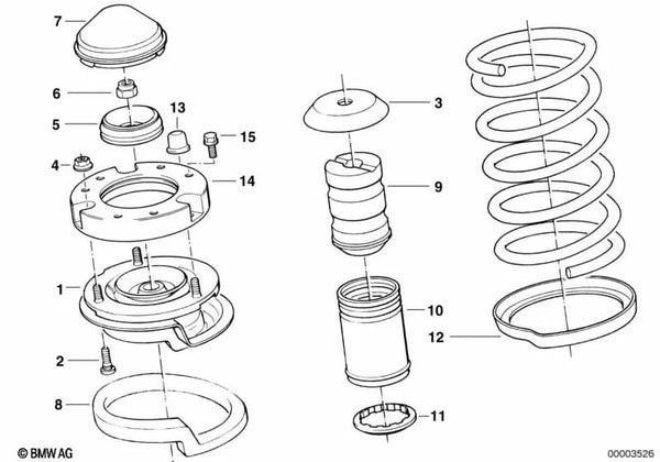 Soporte de Corrección de Caída para BMW Serie 7 E32 (OEM 31331137188). Original BMW