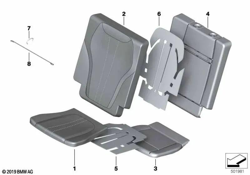 Right Leather Comfort Armrest Cover for BMW G07, G07N (OEM 52308494072). Genuine BMW