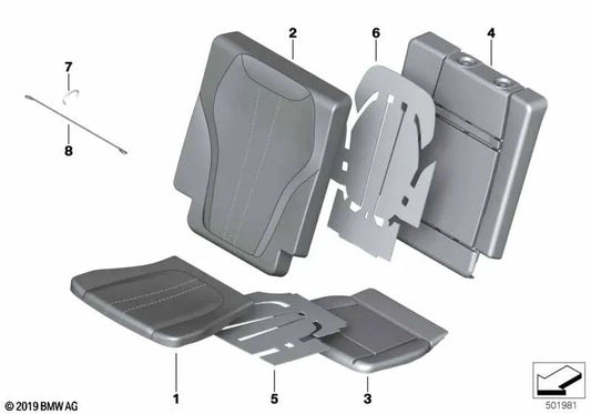 Funda de Reposabrazos de Confort en Cuero derecha para BMW G07, G07N (OEM 52308494078). Original BMW