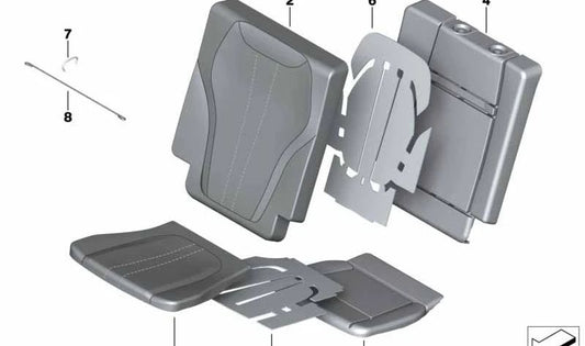 Funda de asiento confort de cuero izquierdo OEM 52308494053 para BMW G07. Original BMW.