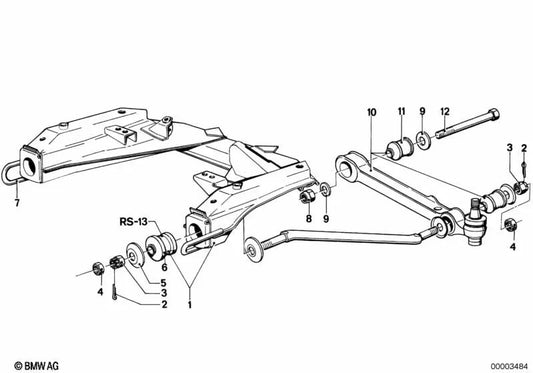 Tuerca Castellada para BMW Serie 5 E12 (OEM 07119923457). Original BMW.