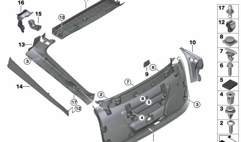 Tampa de parafuso para BMW Série 6 G32, G32N (OEM 51497481172). BMW originais.