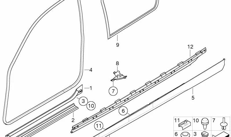 Carcasa de Entrada para BMW E46 (OEM 51477894847). Original BMW.