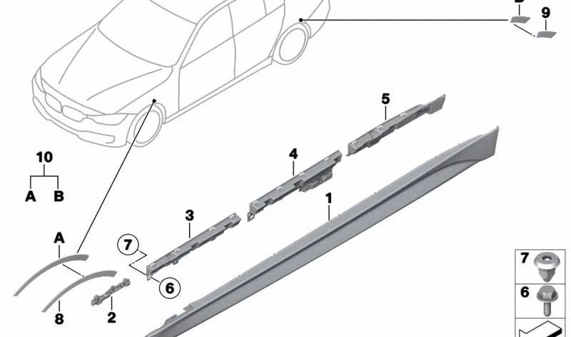 LEFT SIDE SHEET PRINDED OEM 51778056579 FOR BMW F30, F31. Original BMW.