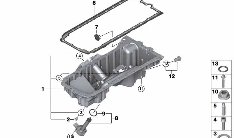 Cárter de aceite para BMW E70, E71 (OEM 11137560308). Original BMW