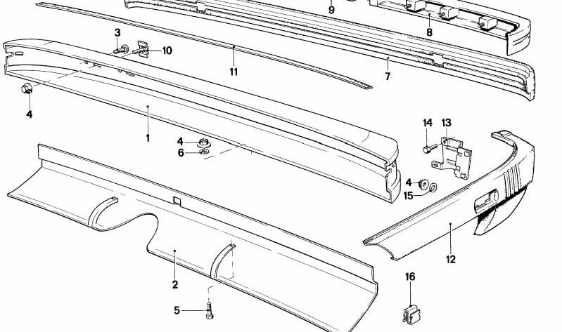 Moldura lateral izquierda para BMW Serie 6 E24 (OEM 51121877021). Original BMW