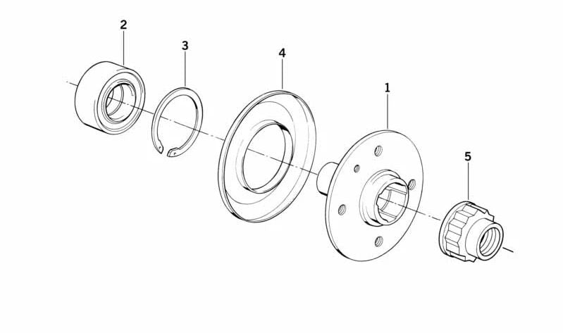 Rodamiento de bolas angular OEM 31221141021 para BMW E34. Original BMW.