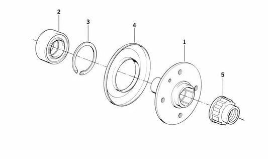 Rodamiento de bolas angular OEM 31221141021 para BMW E34. Original BMW.