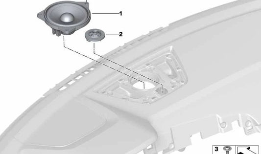 Mitteltonlautsprecher für BMW X3 F97N, G01N, X4 F98N, G02N, X5 F95, G05, X6 F96, G06, X7 G07, Original BMW