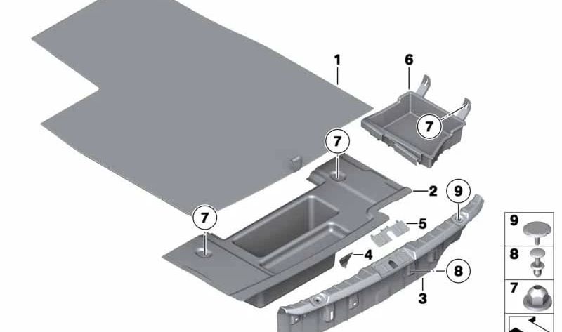 Protector del borde de carga OEM 51479113340 para BMW Serie 7 (F01, F02, F04). Original BMW.