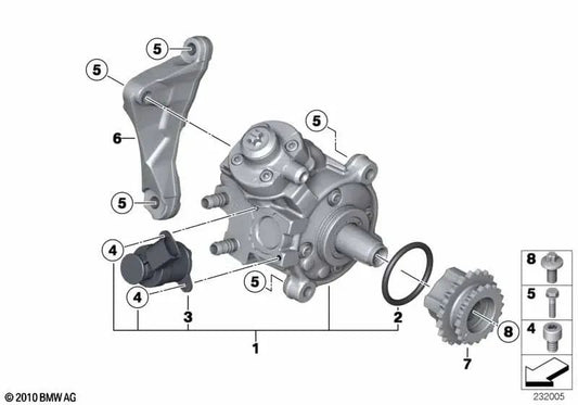 Quantity Control Valve for BMW F20, F21, F22, E90N, E92N, E93N, F30, F31, F34, F32, F33, F36, F07, F10, F11, E84, F25, F15 1 Series, 2 Series, 3 Series, 4 Series, 5 Series, X1, X3, X5 (OEM 13517823454). Original BMW