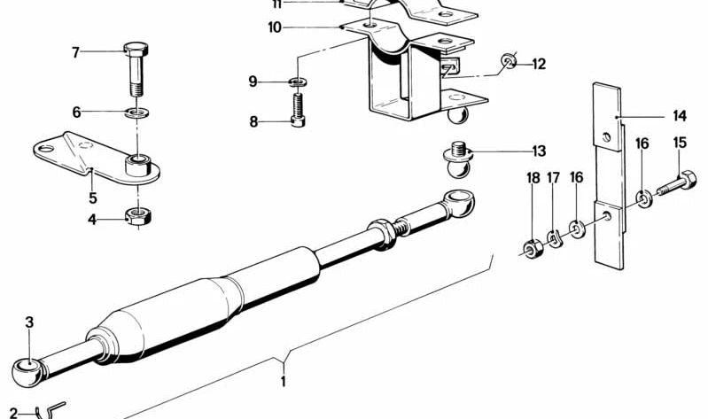 Soporte de fijación OEM 31421232584 para BMW Serie 3 (E36), Serie 5 (E34), Serie 7 (E32). Original BMW.