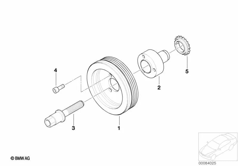 Cylinder bolt for BMW E81, E82, E87, E87N, E88, E46, E90, E90N, E91, E91N, E92, E92N, E93, E93N, E60N, E61N, E84, E83, E83N, E85 (OEM 07119919970). Genuine BMW